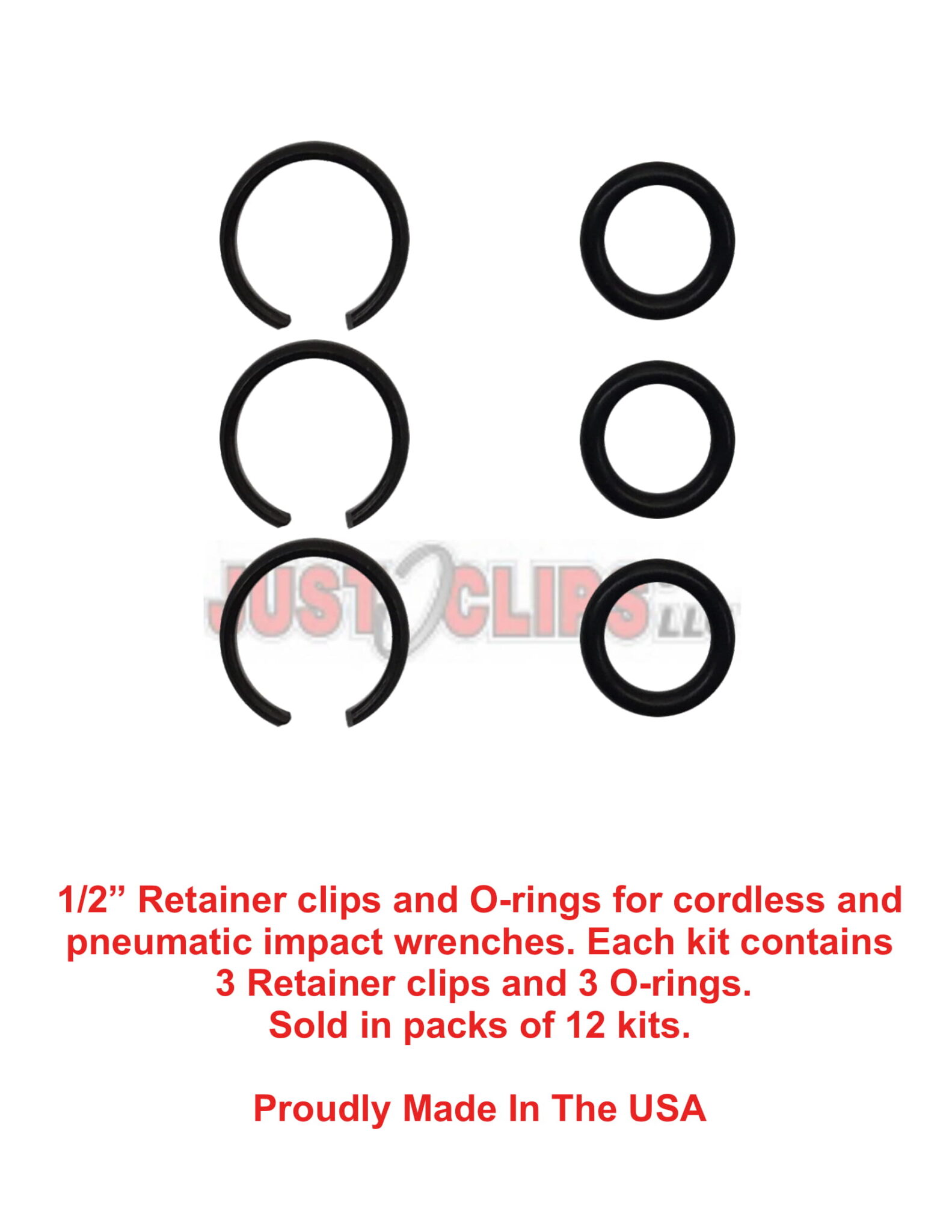 1/2″ SNAP RING PACK COMES WITH 12 KITS OF 1/2″ SNAP RINGS AND ORINGS