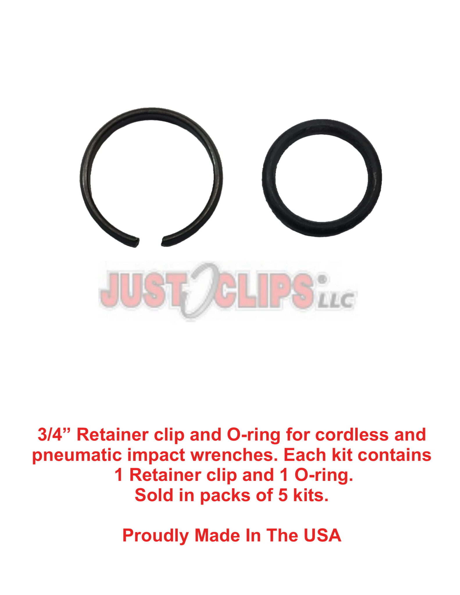 3/4″ SNAP RING PACK COMES WITH 5 KITS OF 3/4″ SNAP RINGS AND ORINGS