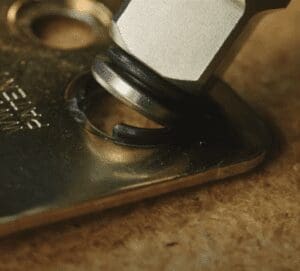 A tool on top of a metal plate