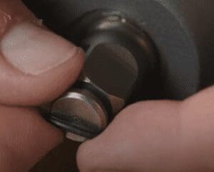 The end of a metal tool